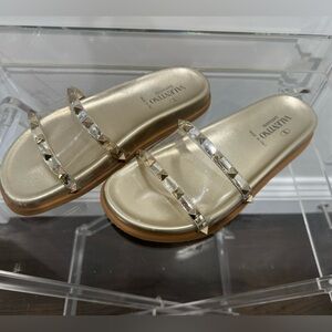 Valentino Rockstud PVC Slides gold size 37